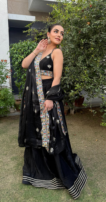 Midnight Enchanté Backless Lehenga Set