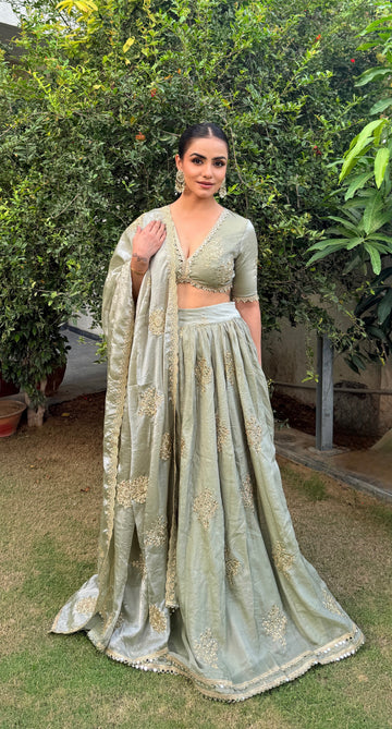 Sage Elara Embroidered Lehenga Set