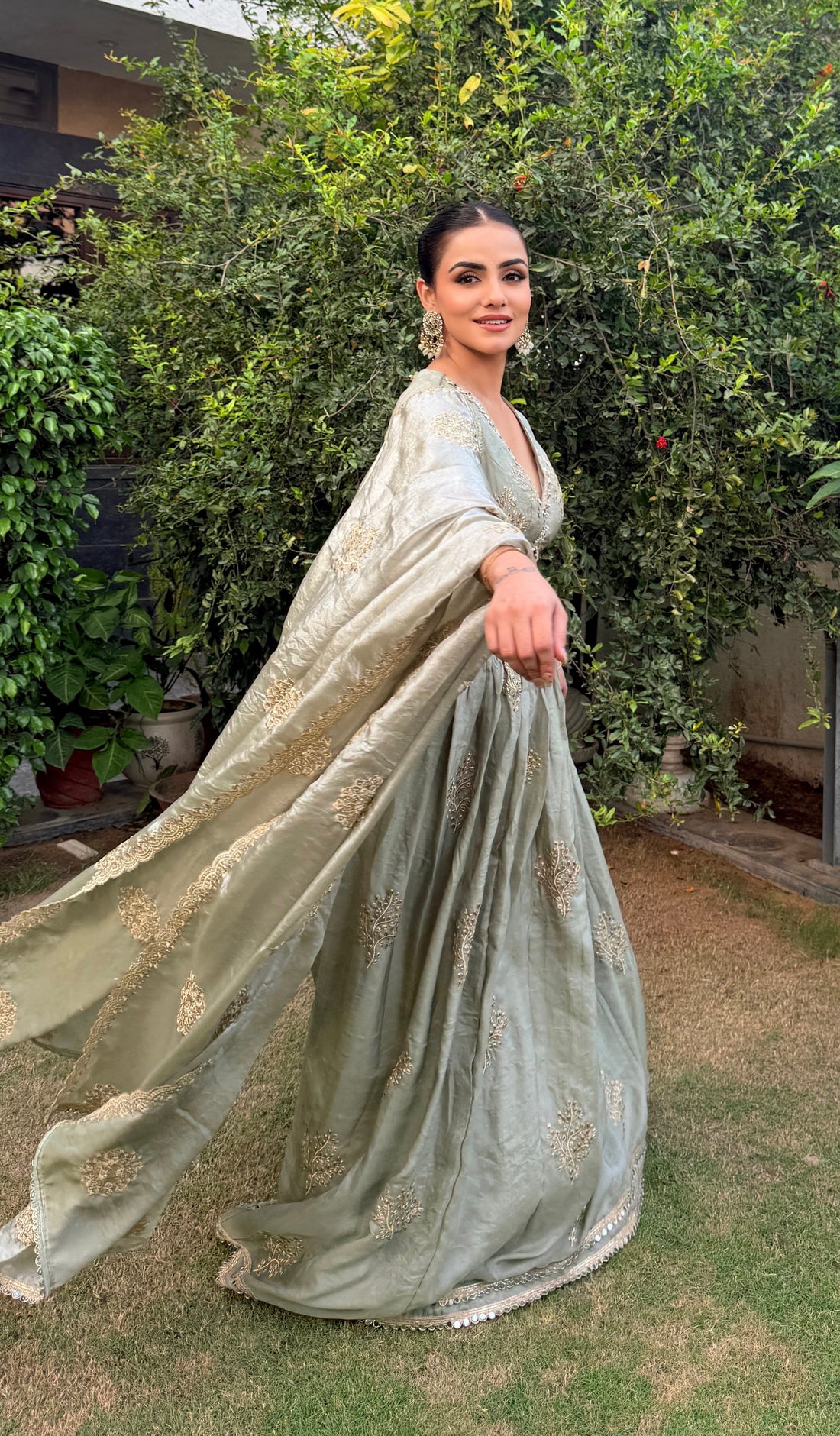 Sage Elara Embroidered Lehenga Set
