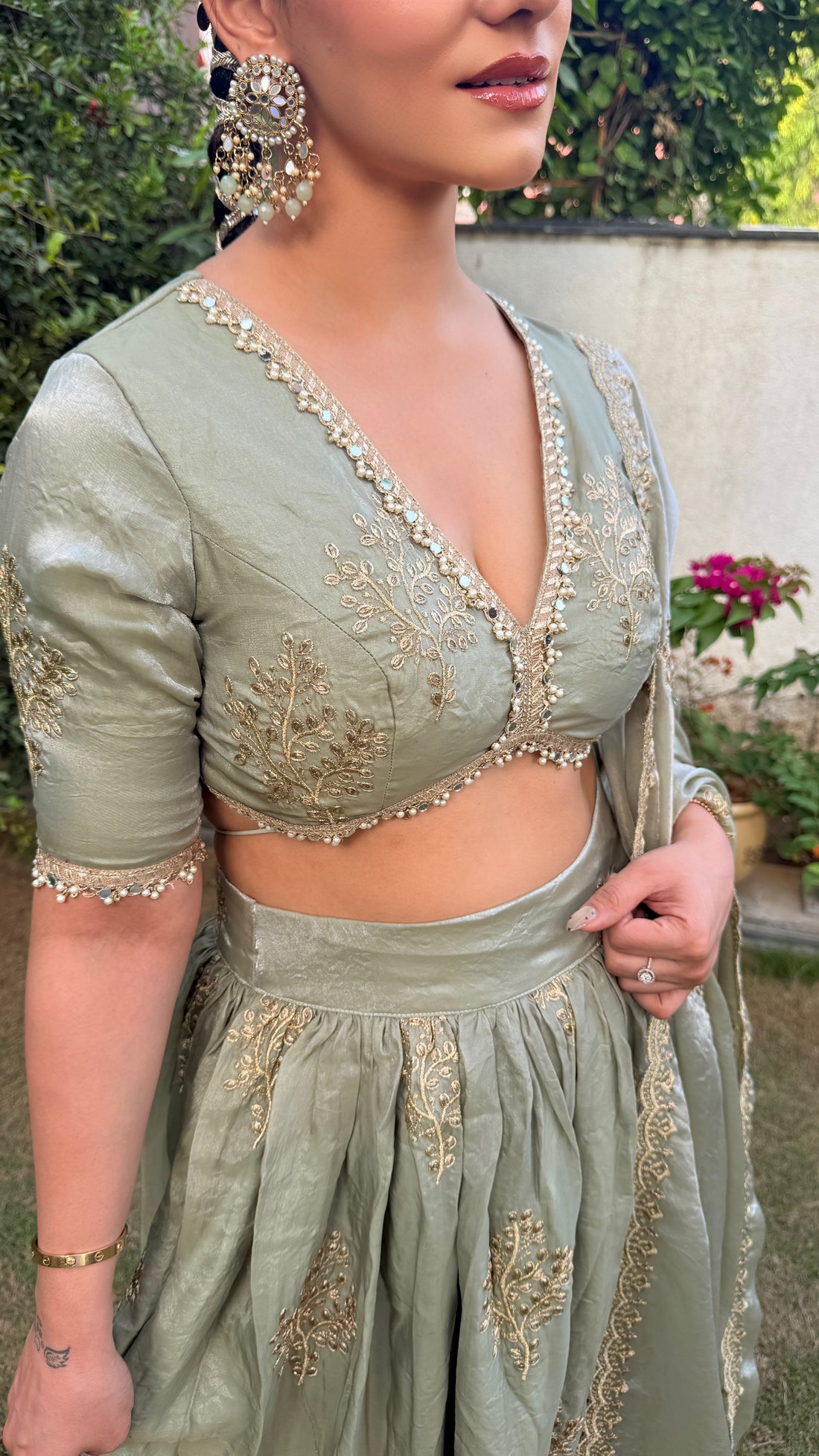 Sage Elara Embroidered Lehenga Set