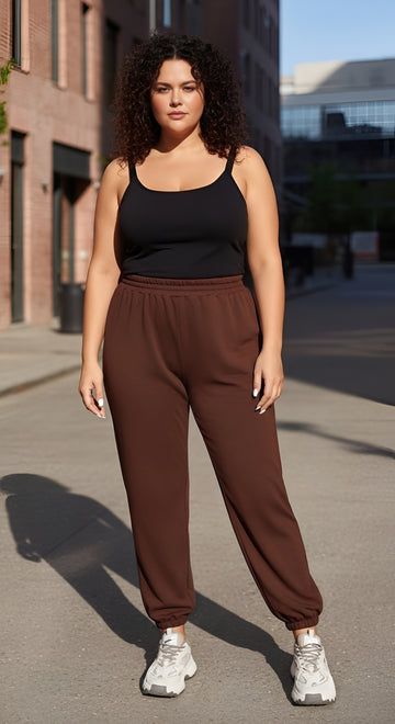 Chocolate Brown Fleece Joggers