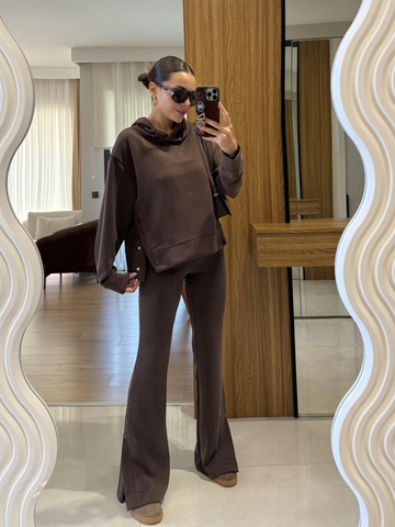 Mocha Luxe Suede Co-ord Set