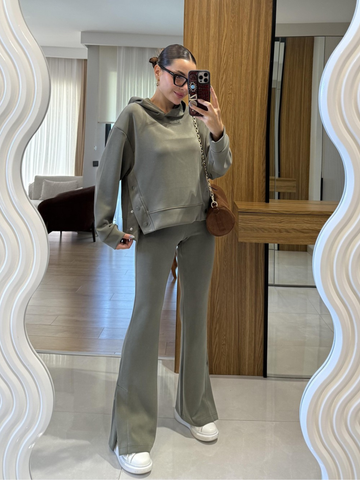 Olive Luxe Suede Co-ord Set