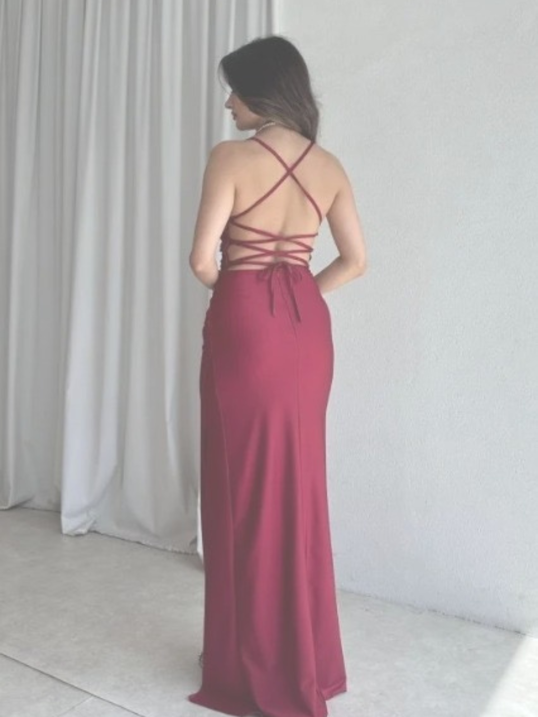 Tie Me Wine Dress
