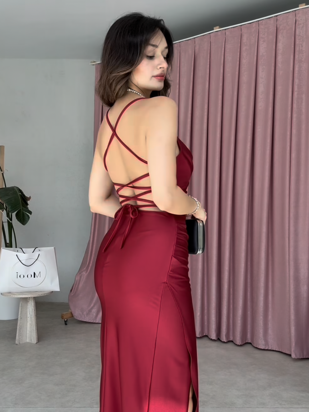 Tie Me Wine Dress
