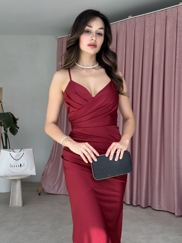Tie Me Wine Dress