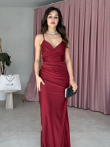 Tie Me Wine Dress