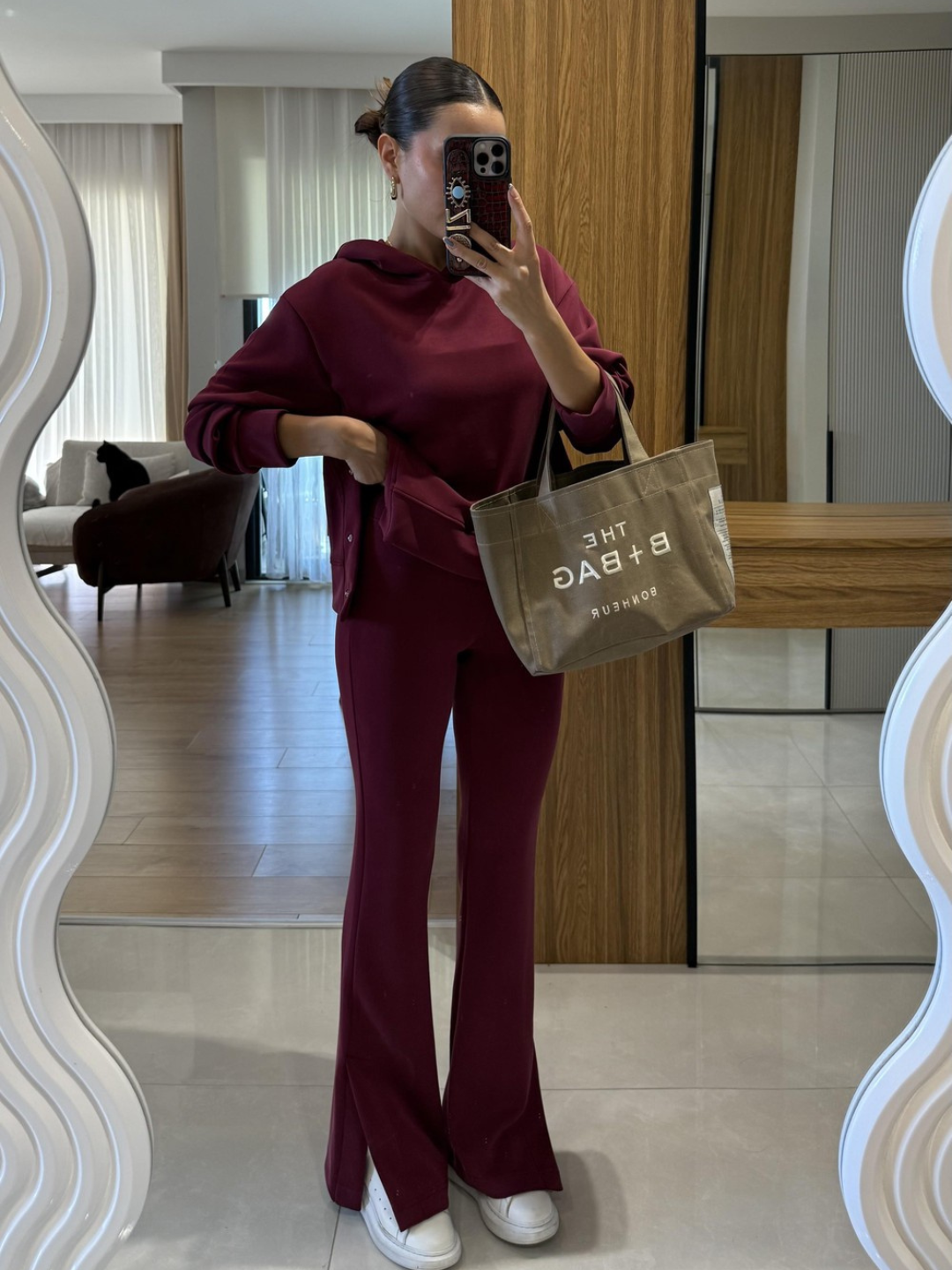 Wine Luxe Suede Co-ord Set
