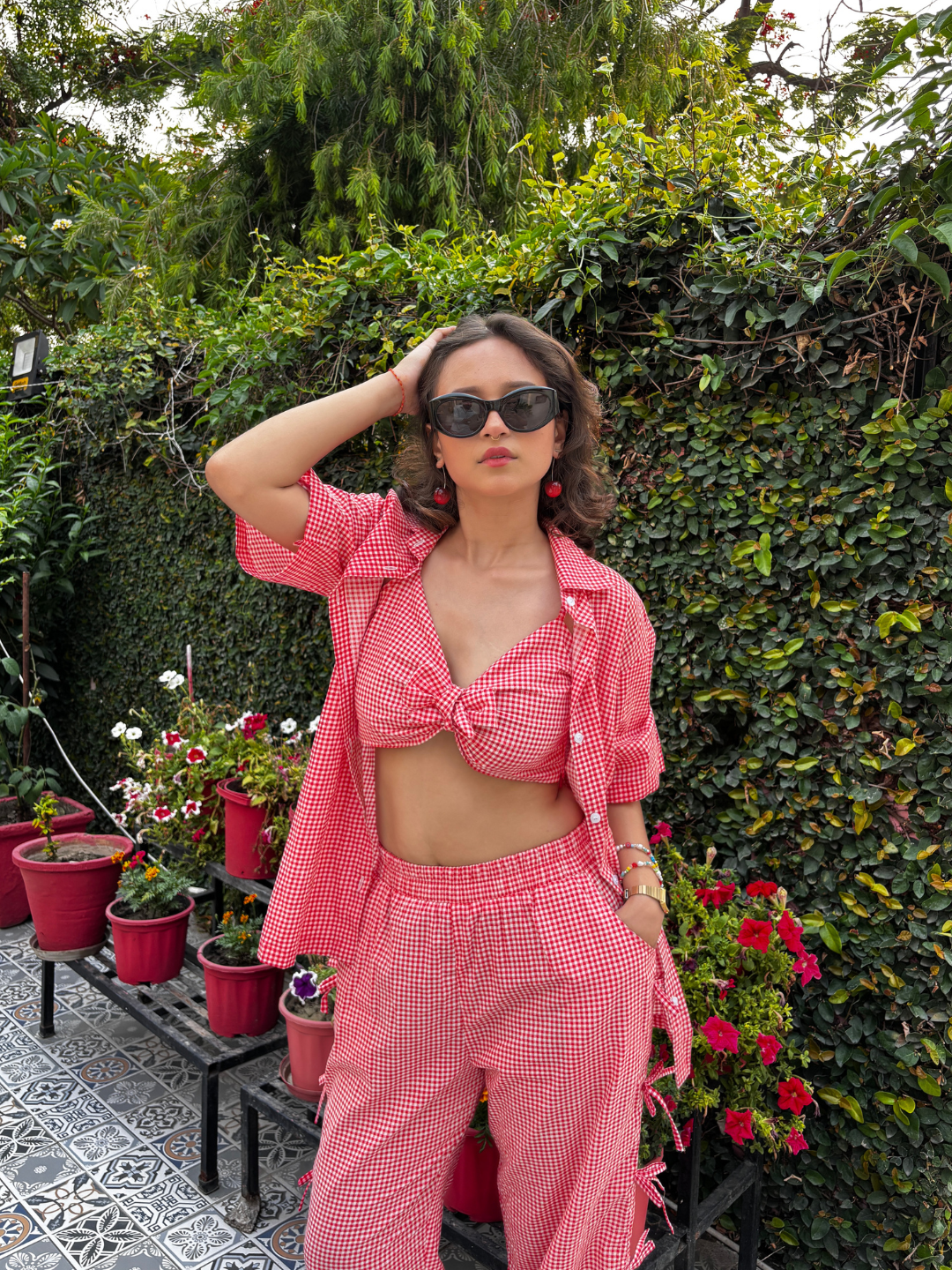 The Brunch Babe – Gingham 3-Piece Coord Set