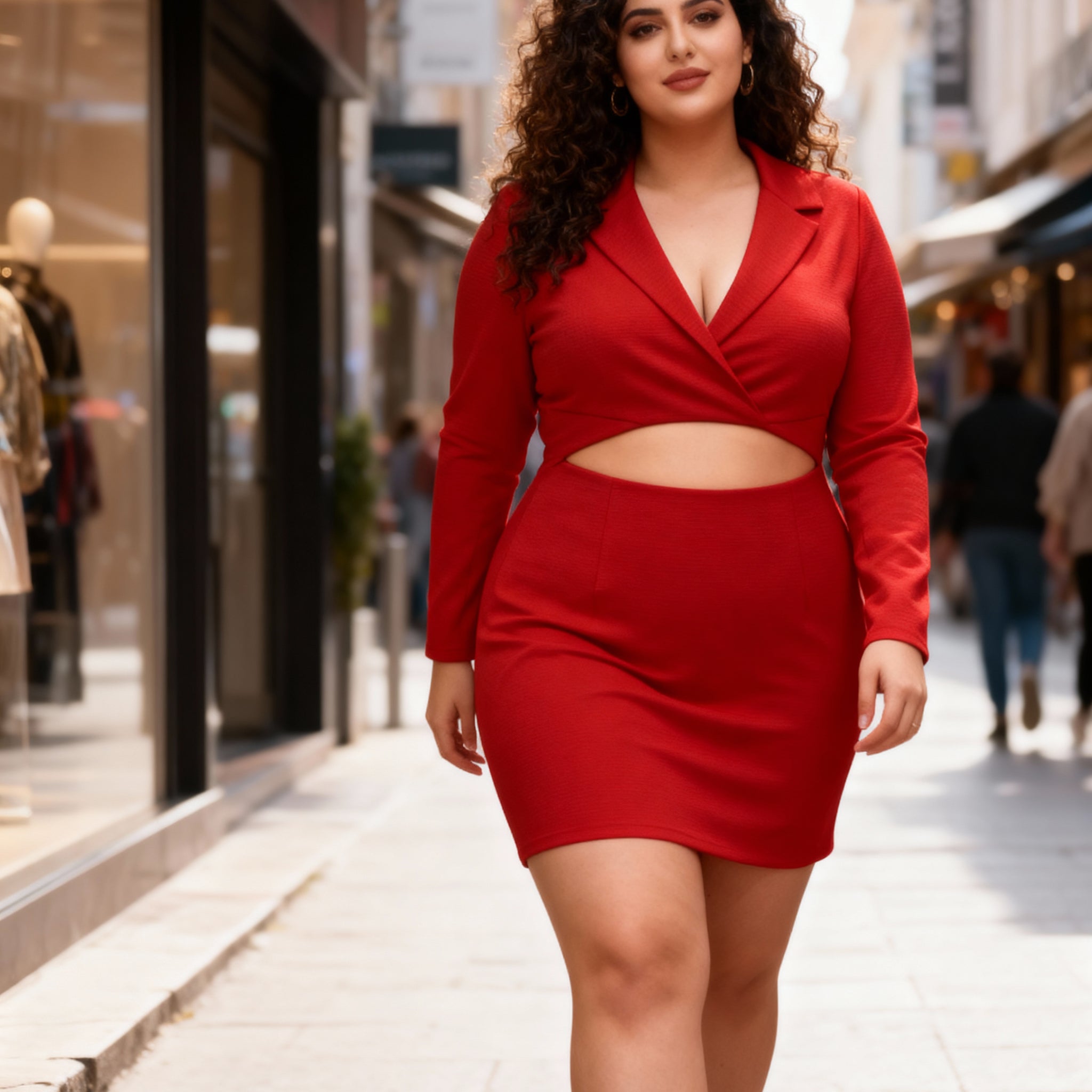 Statement Red Blazer Dress