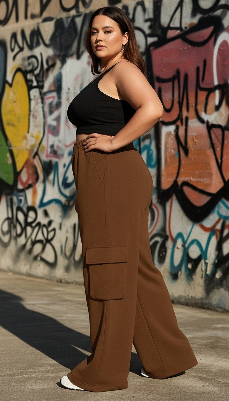 Brown Fleece Pocket Jogger