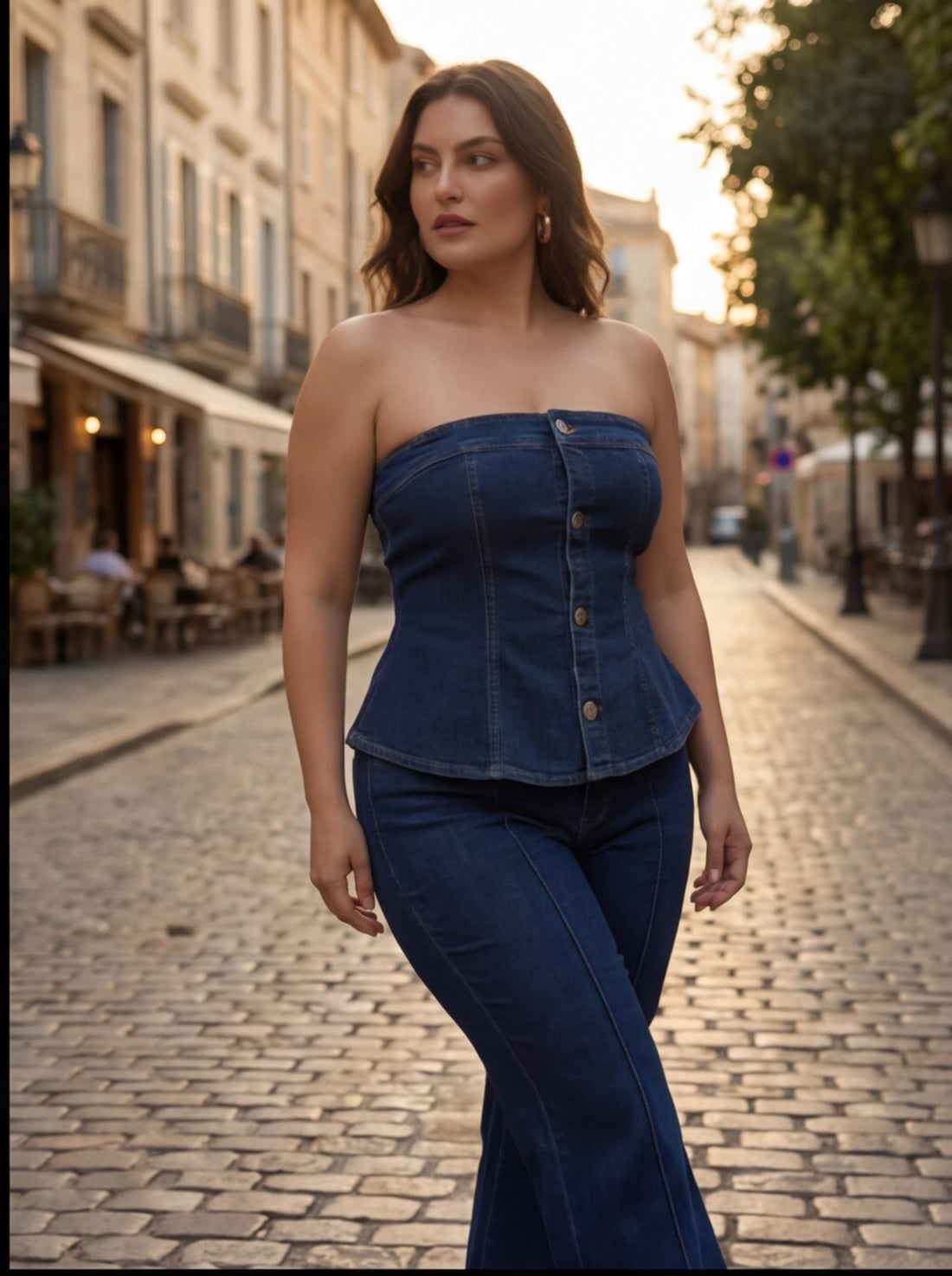 Indigo Sculpted Curve Set