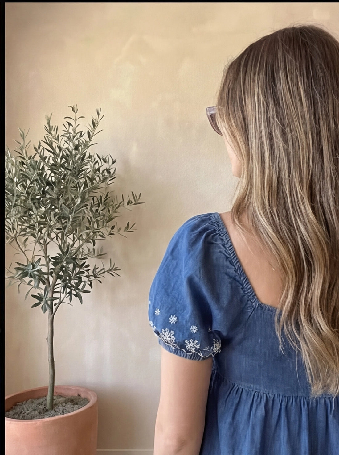 Indigo Bloom Embroidered Dress