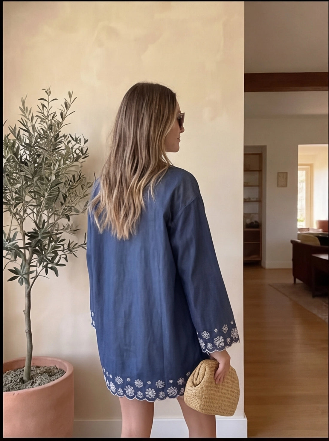 Indigo Bloom Shorts Set