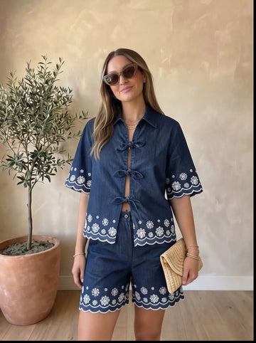 Summer Bloom Shorts Set