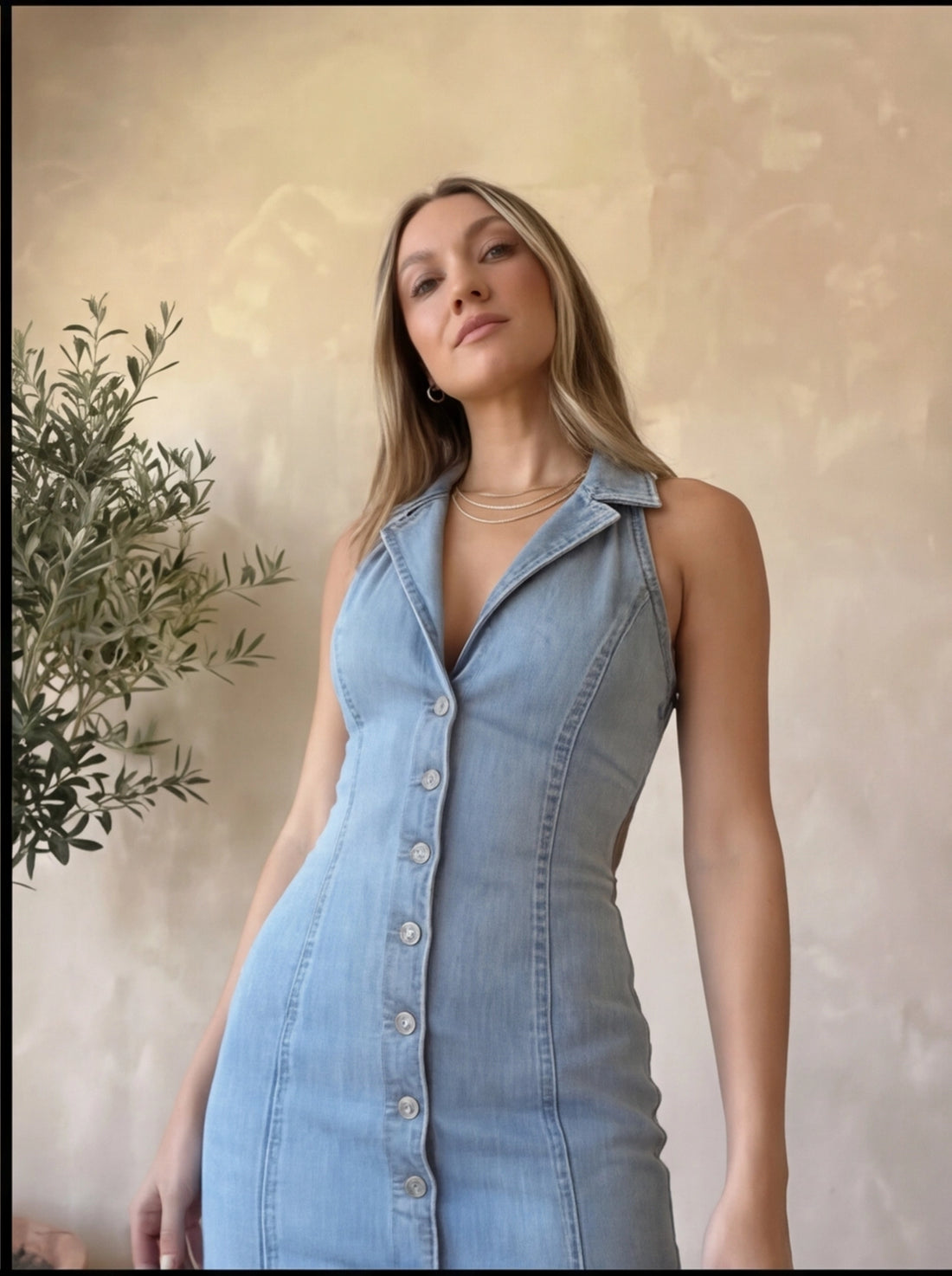Denim Hourglass Maxi Dress