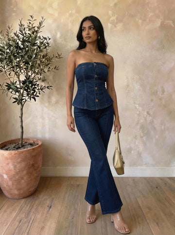 Indigo Sculpt Denim Co-ord Set
