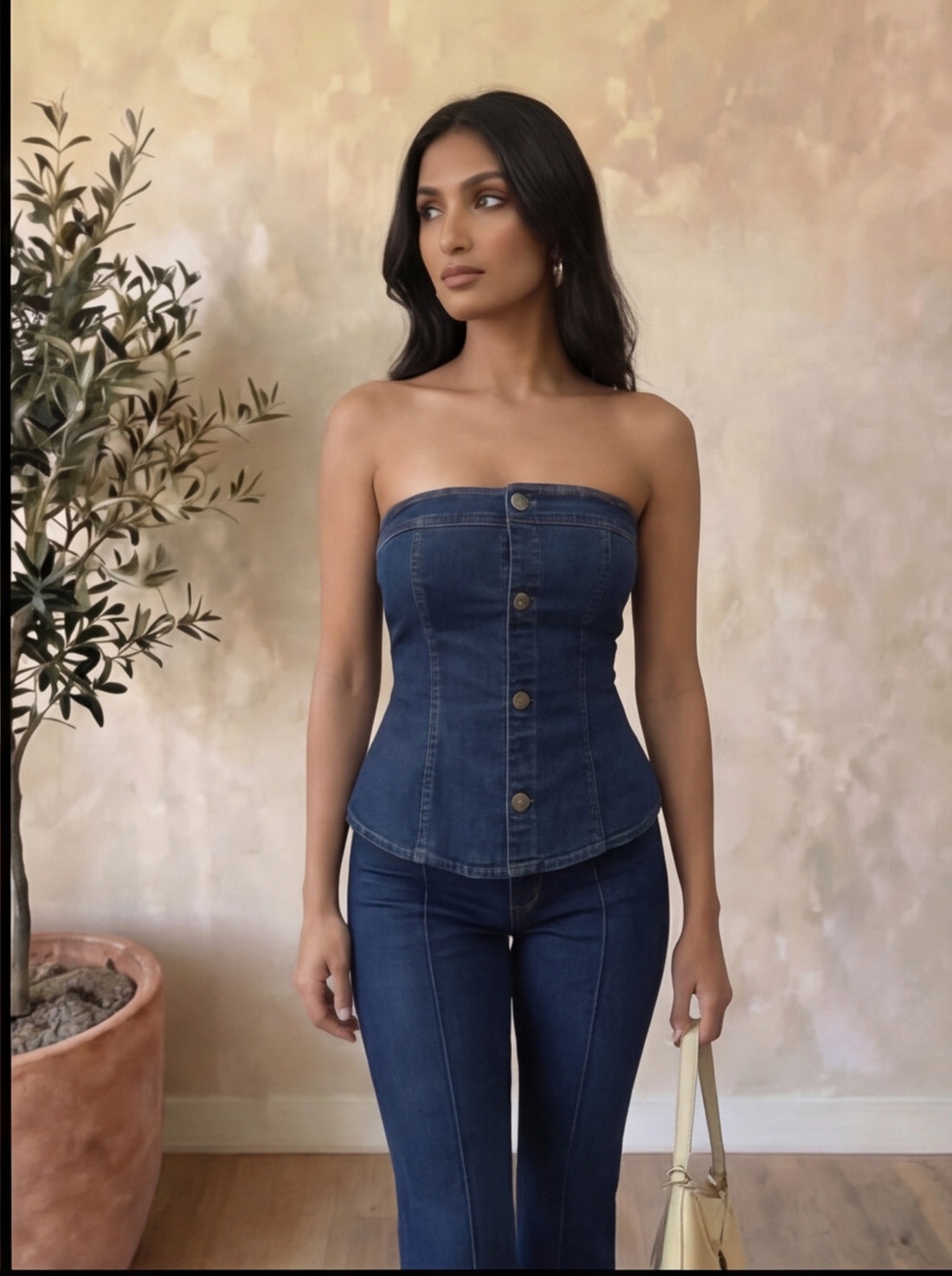 Indigo Sculpt Denim Co-ord Set