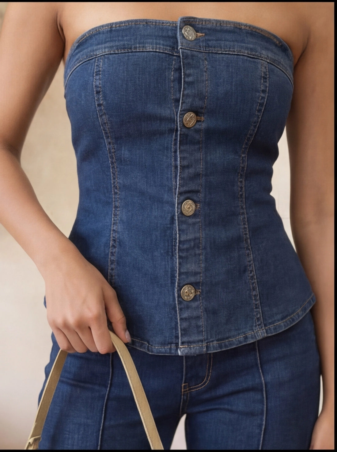 Indigo Sculpt Denim Co-ord Set