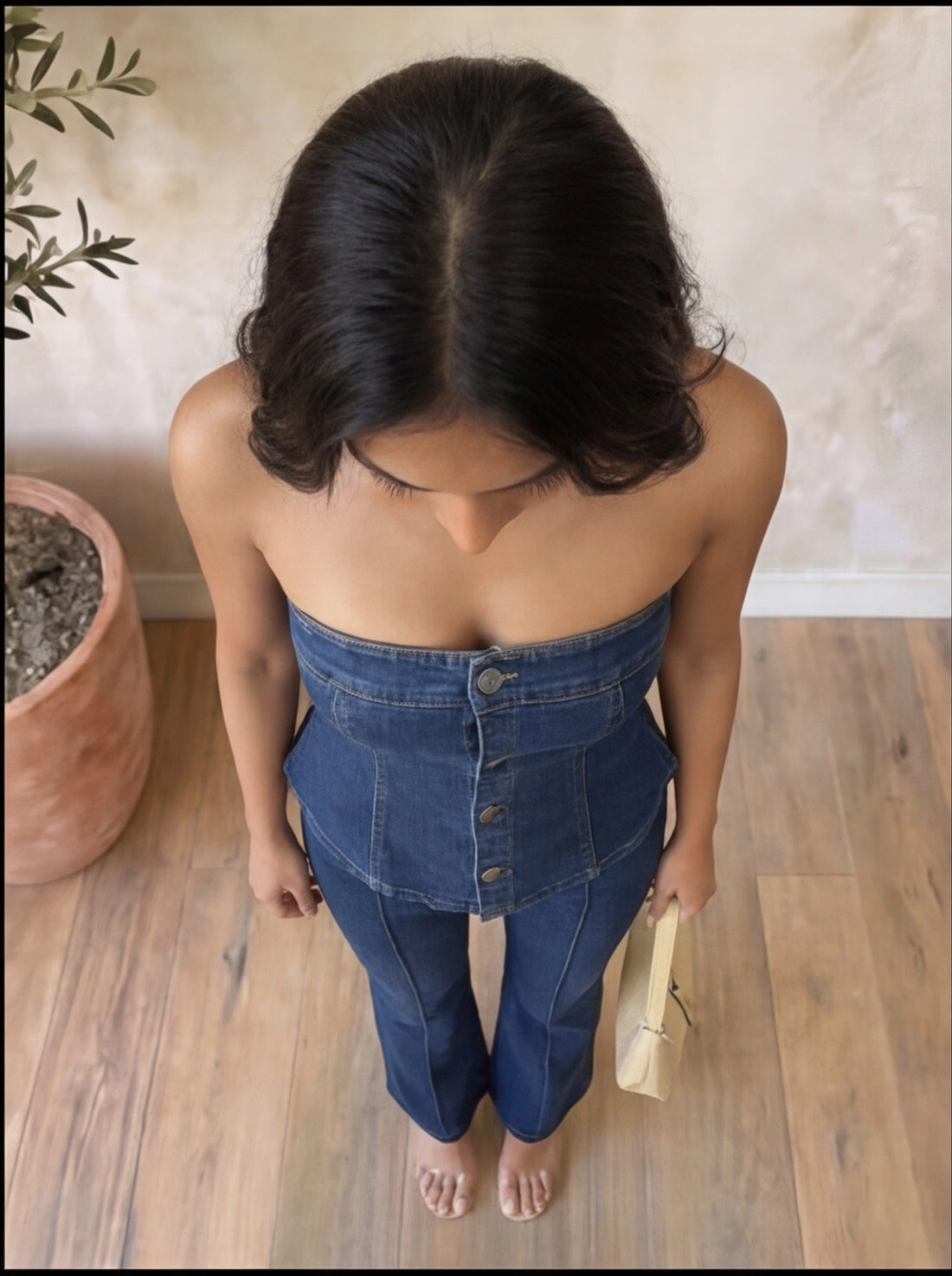 Indigo Sculpt Denim Co-ord Set