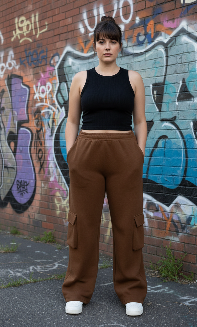 Brown Fleece Pocket Jogger